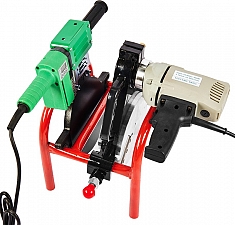 Нагреватель и торцеватель в боксе механического стыкового сварочного аппарата для пнд труб Gas Fusion Red-160R4